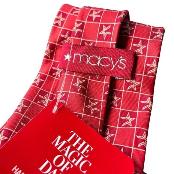 Men's Red Silk Tie with Vtg Houston Astros Macy's 150th Anniversary mlb - Picture 5 of 5